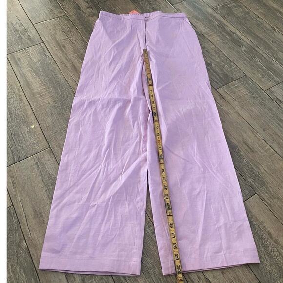 Eileen Fisher Women's Pink Linen Wide-Leg Pant Size Medium - Picture 1 of 4